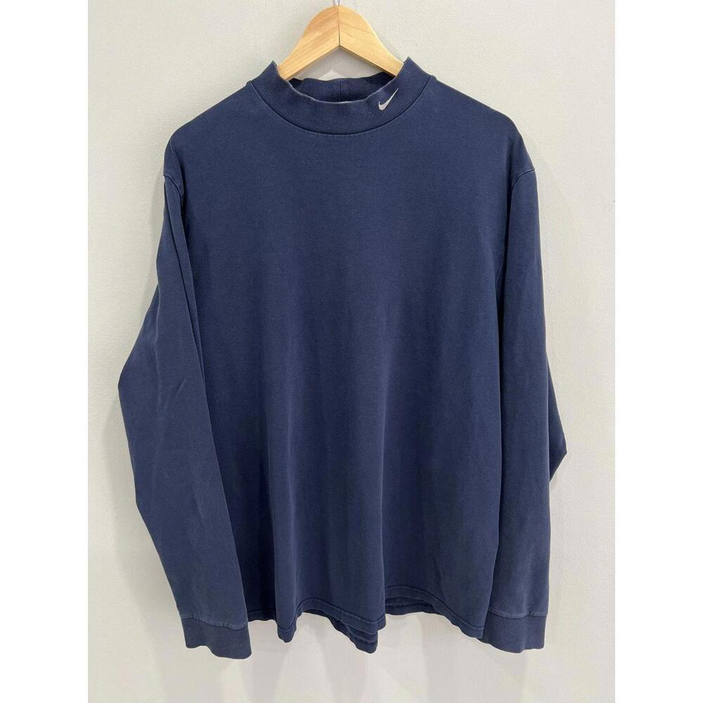 Vintage Nike Mock Neck Longsleeve shirt swoosh check